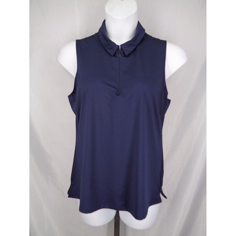 Tommy Bahama Golf Blue Sleeveless Zip Polo Top Size XL